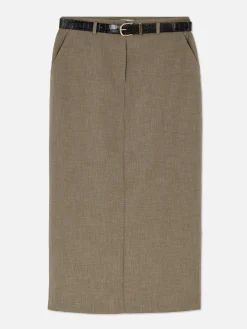 Jupes|Primark Jupe Crayon Mi-longue Taille Haute Kaki