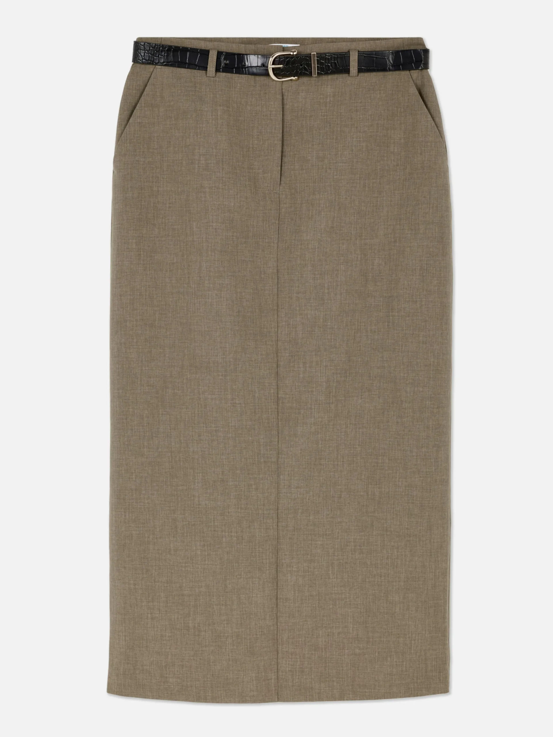 Jupes|Primark Jupe Crayon Mi-longue Taille Haute Kaki