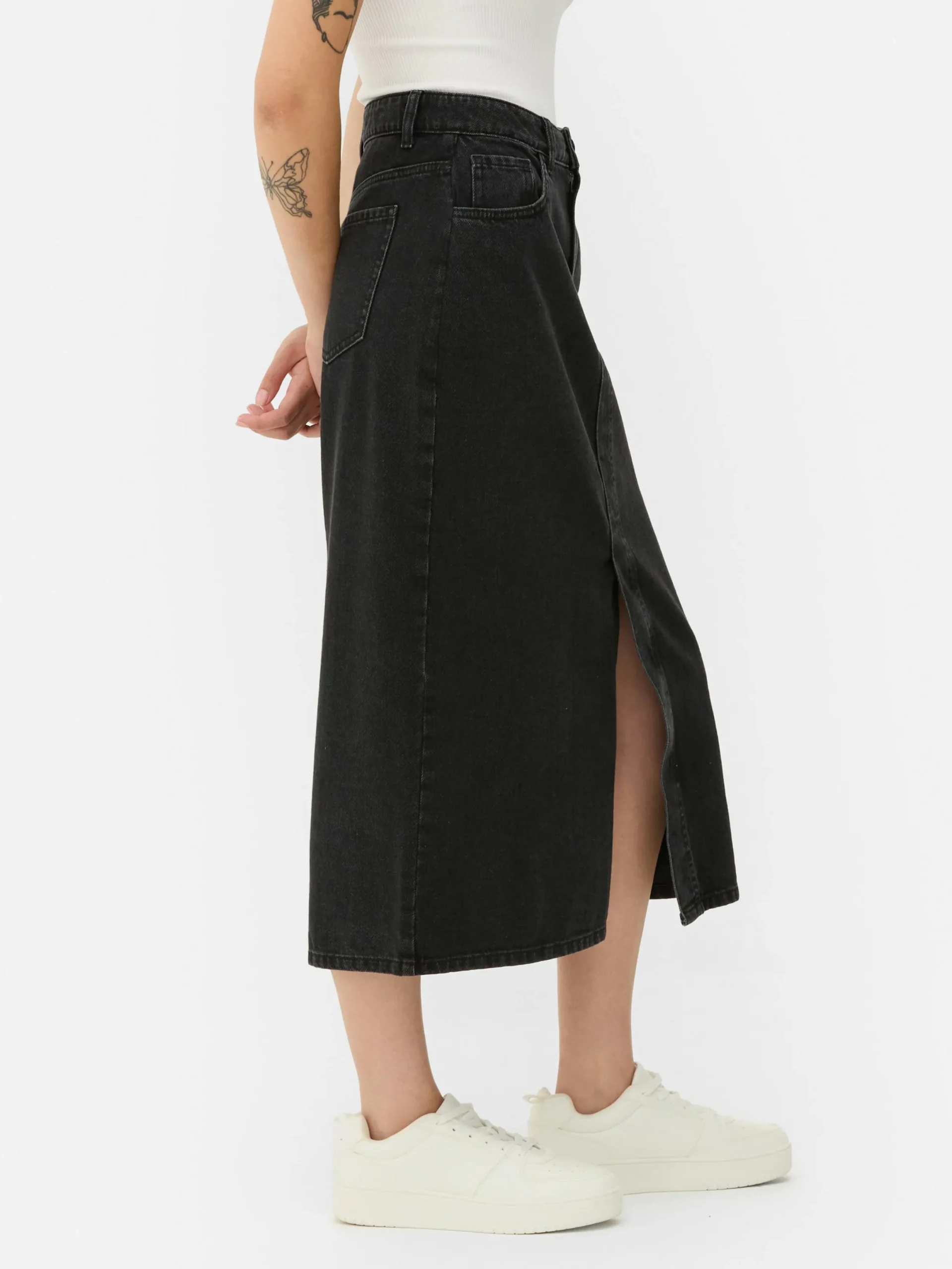 Jupes|Denim|Primark Jupe Mi-longue En Jean Noir discret
