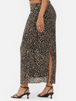 Jupes|Primark Jupe Mi-longue En Maille Léopard à Superposition Multicolore