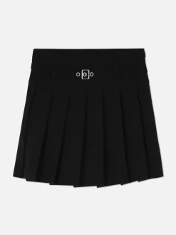 Jupes|Primark Jupe Plissée Avec Ceinture à Boucle Noir
