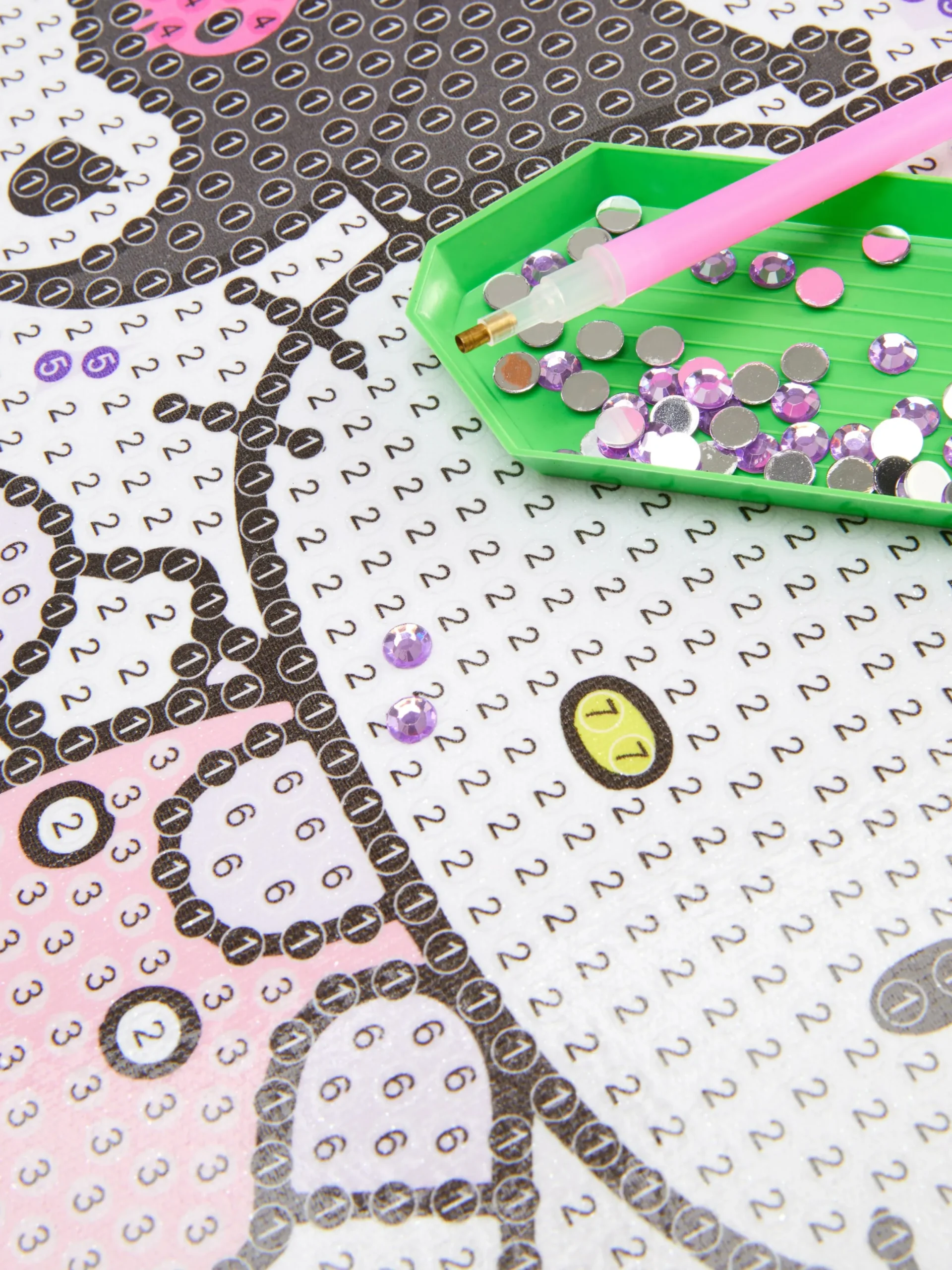Loisirs Creatifs|Primark Kit Broderie Diamant Par Numéro Hello Kitty Et Kuromi Rouge