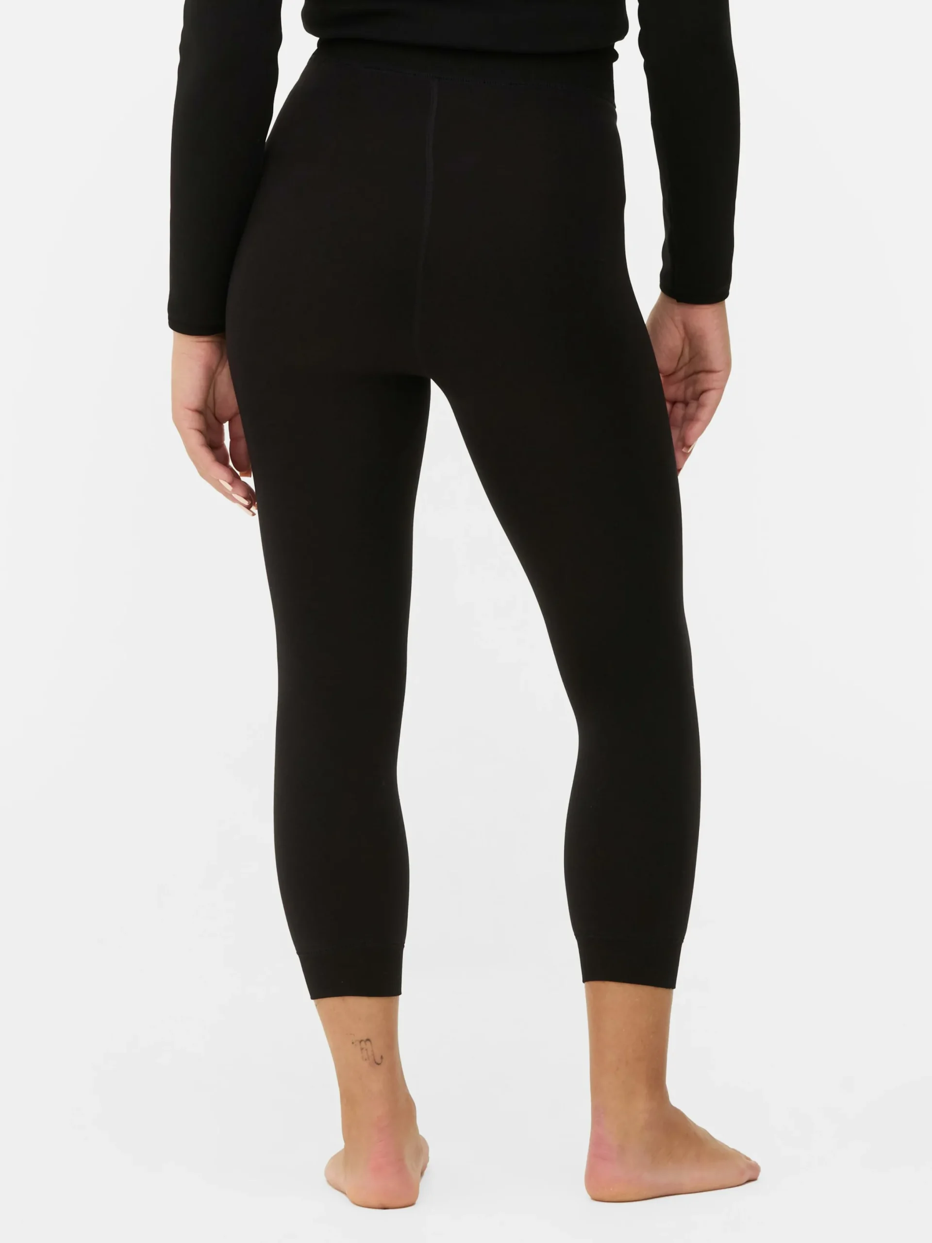 Collants|Pantalons Et Leggings|Primark Legging Court Doublé En Velours Noir