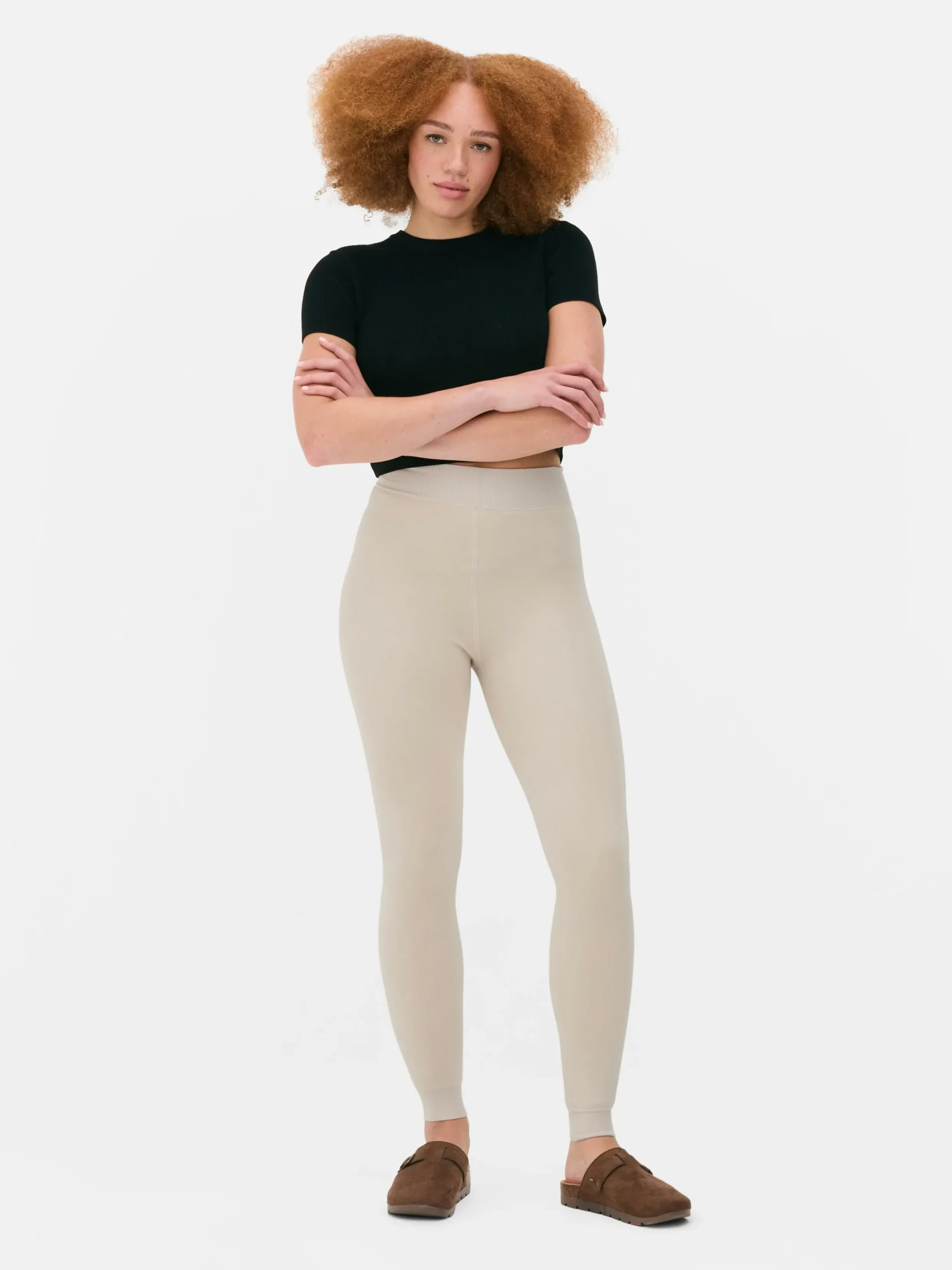 Collants|Pantalons Et Leggings|Primark Legging En Velours à Doublure Duveteuse Sable