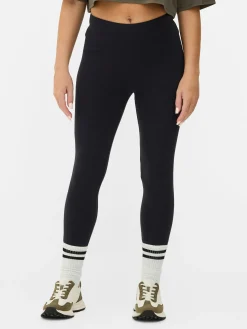 Pantalons Et Leggings|Primark Legging Taille Haute En Jersey Bleu marine