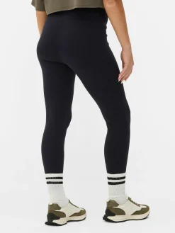 Pantalons Et Leggings|Primark Legging Taille Haute En Jersey Bleu marine