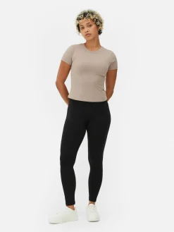 Pantalons Et Leggings|Primark Legging Taille Haute En Jersey Noir