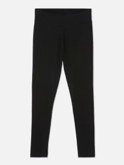 Pantalons Et Leggings|Primark Legging Taille Haute En Jersey Noir