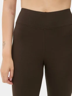 Pantalons Et Leggings|Primark Legging Taille Haute En Jersey Marron foncé
