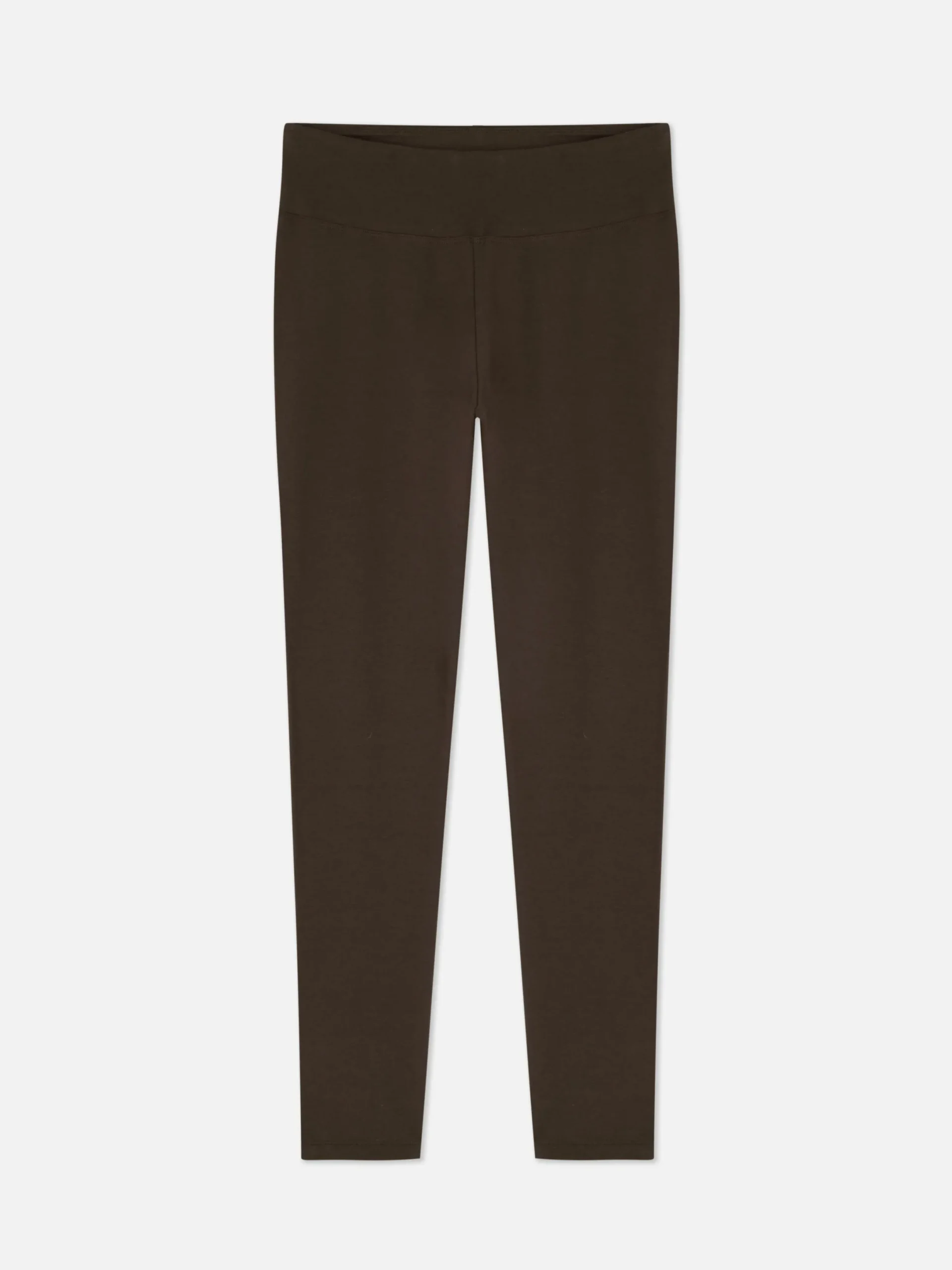 Pantalons Et Leggings|Primark Legging Taille Haute En Jersey Marron foncé