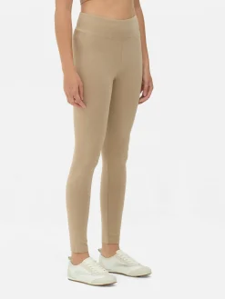 Pantalons Et Leggings|Primark Legging Taille Haute En Jersey Grège