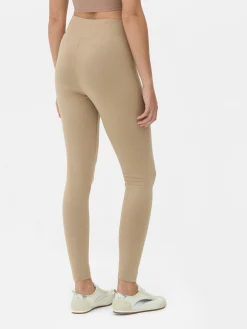 Pantalons Et Leggings|Primark Legging Taille Haute En Jersey Grège