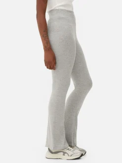 Pantalons Et Leggings|Primark Legging Taille Haute évasé En Jersey Gris chiné