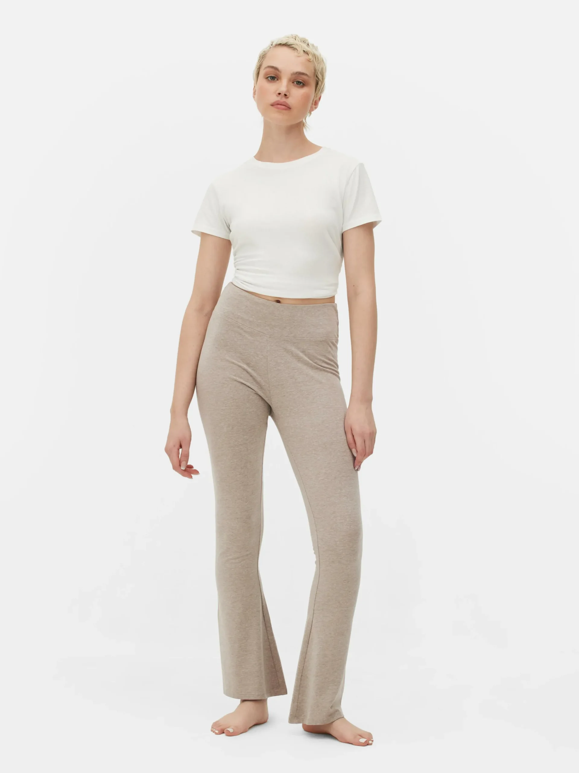 Pantalons Et Leggings|Primark Legging évasé Taille Haute Écru