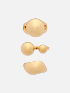 Bijoux|Primark Lot De 3 Bagues Orbes Jaune