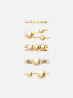 Bijoux|Primark Lot De 5 Bagues Orbes à Superposer Jaune
