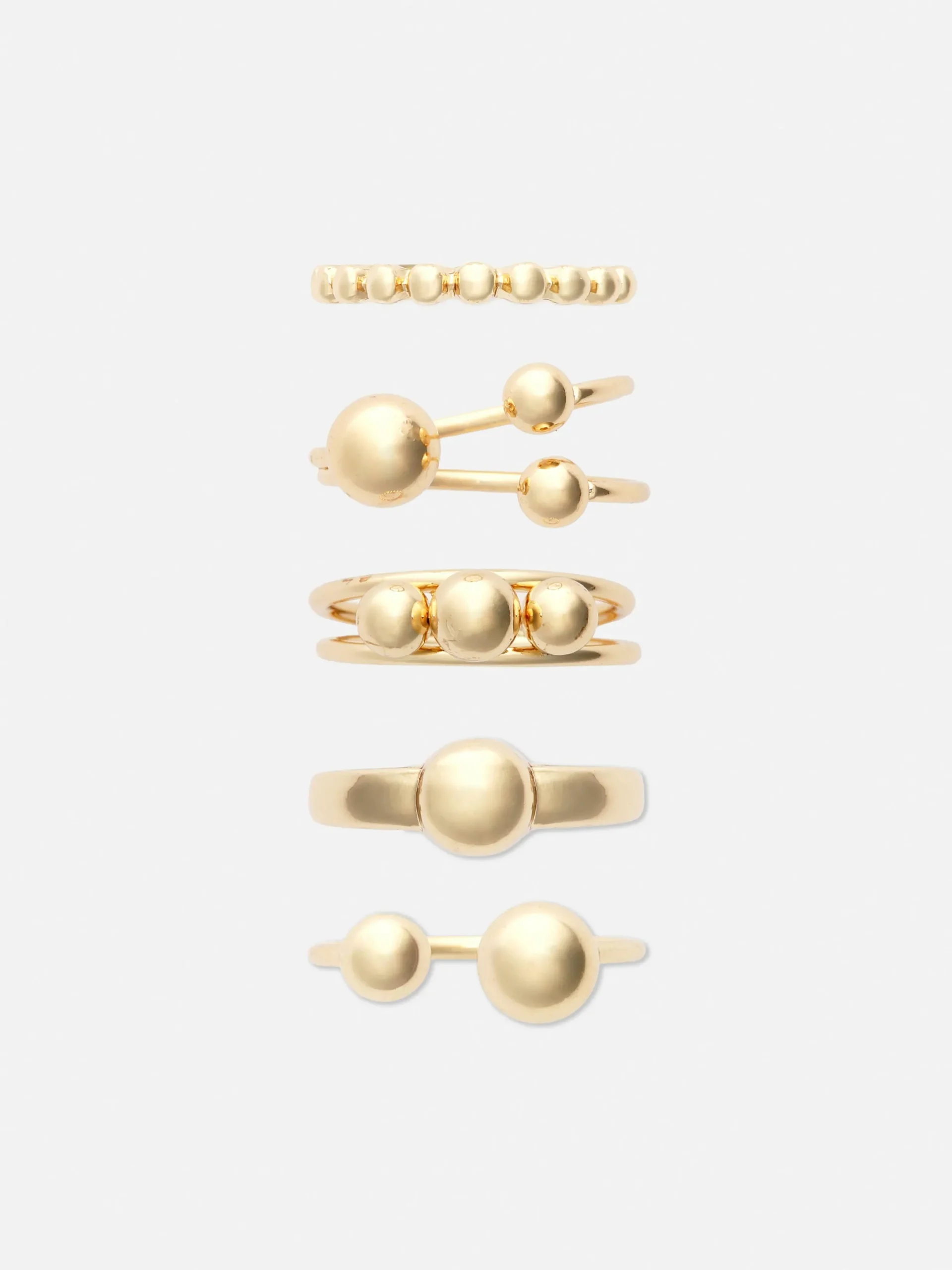 Bijoux|Primark Lot De 5 Bagues Orbes à Superposer Jaune