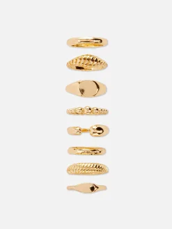 Bijoux|Primark Lot De 8 Bagues Variées Jaune