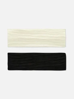 Accessoires Cheveux|Primark Lot De 2 Bandeaux Larges Noir