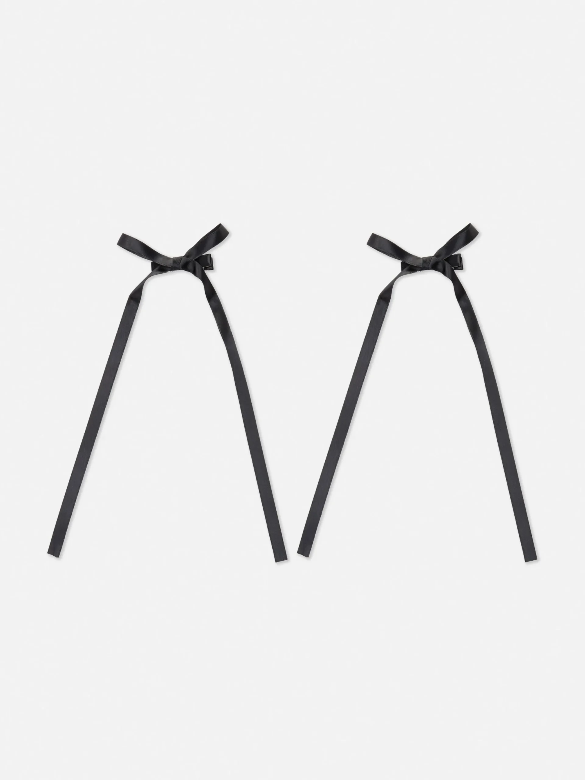 Accessoires Cheveux|Primark Lot De 2 Barrettes Ornées D'un Nœud Long Noir
