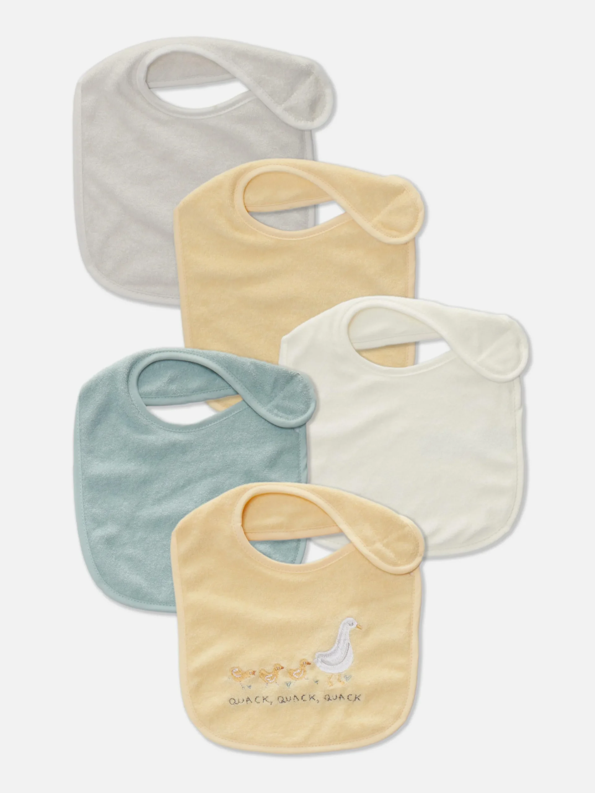 Alimentation Et Sevrage|Primark Lot De 5 Bavoirs En Tissu éponge Variés Jaune