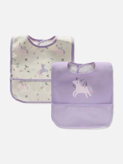 Alimentation Et Sevrage|Primark Lot De 2 Bavoirs Licorne Tour De Cou Violet