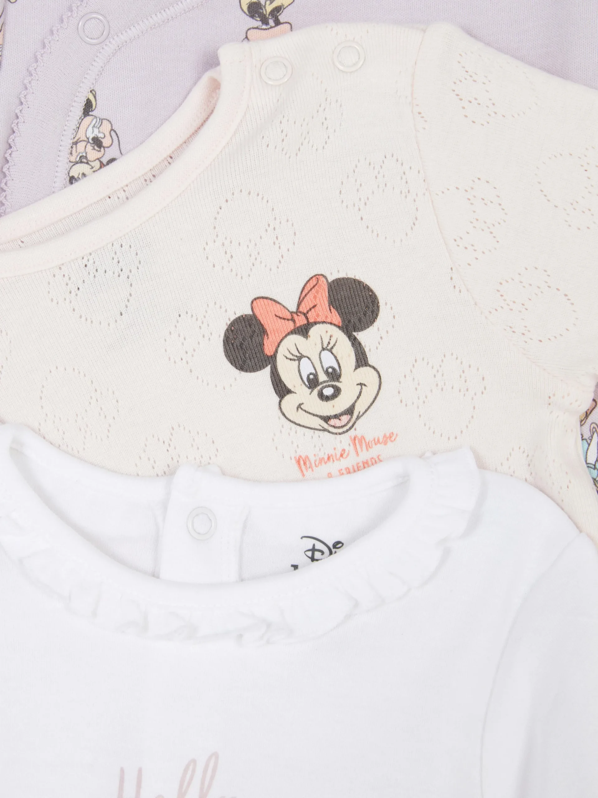 Bodies Et Debardeurs|Bodies Et Debardeurs|Primark Lot De 3 Bodys à Manches Longues Disney Minnie Mouse Et Ses Amis Violet