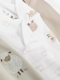 Bodies Et Debardeurs|Primark Lot De 5 Bodys à Manches Longues à Motif Mouton Taupe
