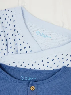 Bodies Et Debardeurs|Primark Lot De 3 Bodys à Motifs Variés Bleu