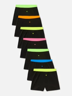 Sous-Vêtement|Primark Lot De 7 Boxers Fluo Multicolore