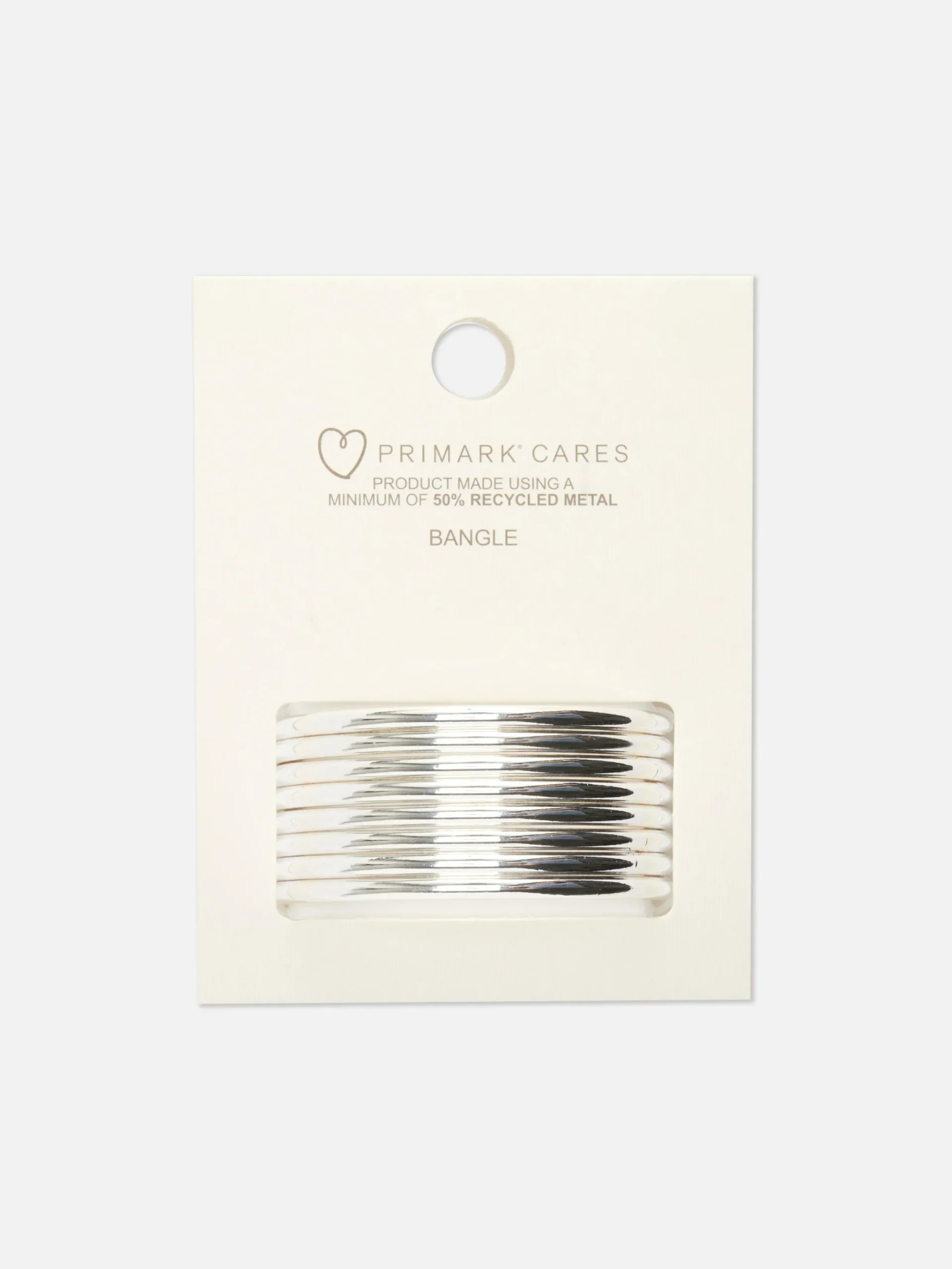 Bijoux|Primark Lot De 8 Bracelets Joncs Métallisés Blanc