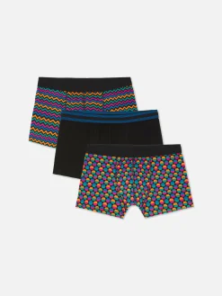 Sous-Vêtements|Primark Lot De 3 Caleçons à Motif Géométrique Tendance Rose