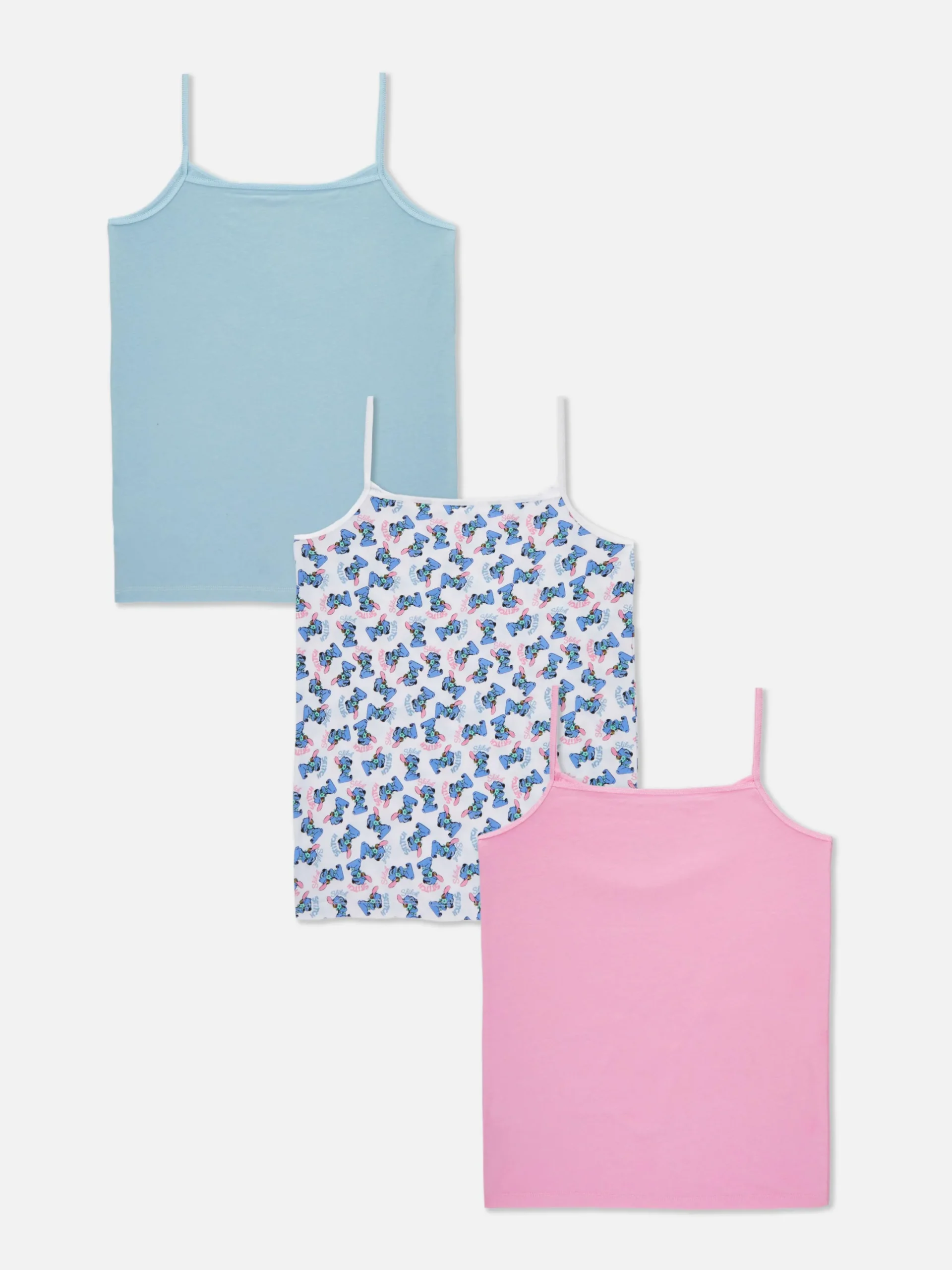 Sous-Vêtement|Primark Lot De 3 Caracos Disney Stitch Multicolore