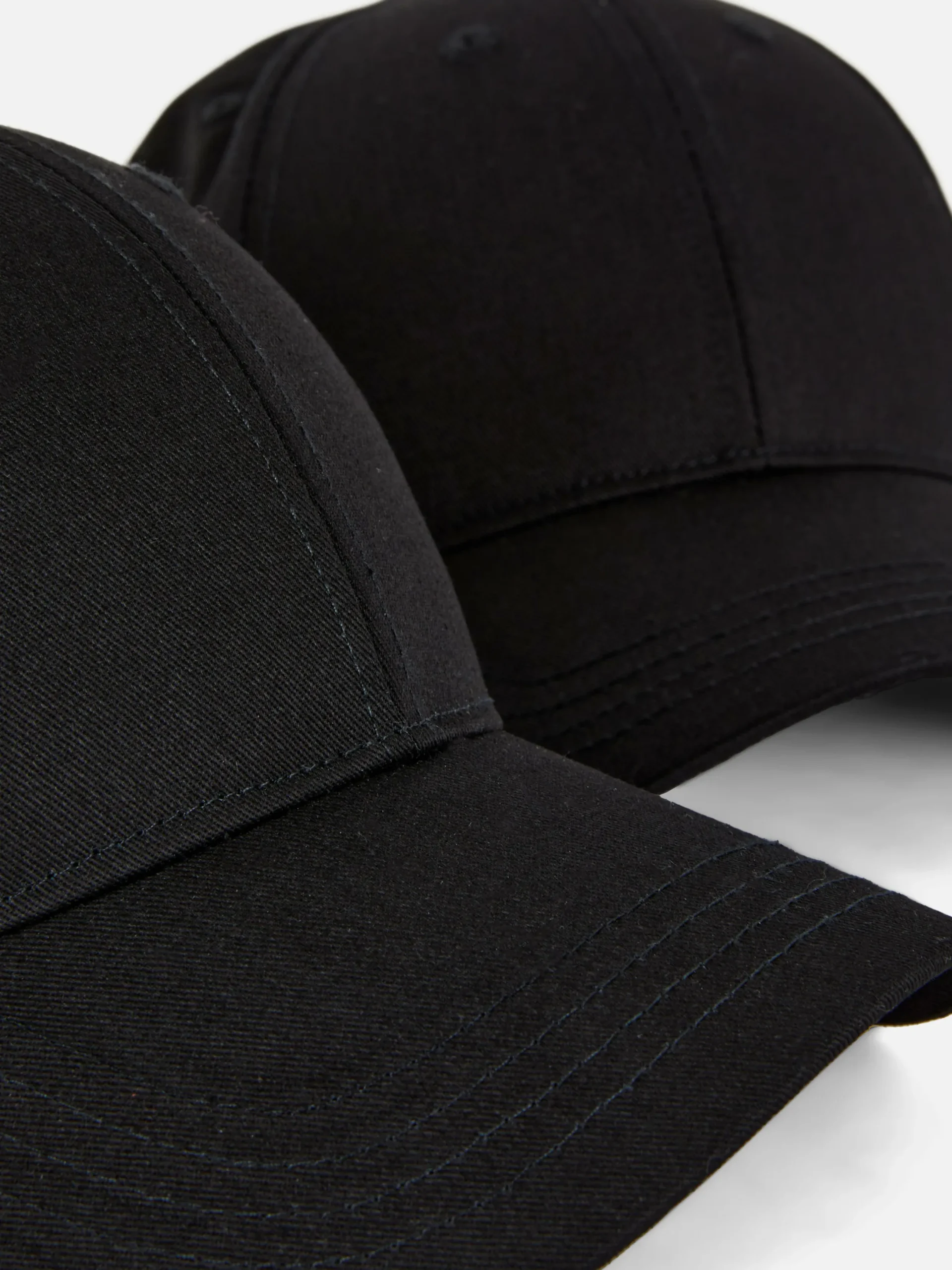 Chapeaux, Gants Et Écharpes|Primark Lot De 2 Casquettes De Baseball Tissées Noir
