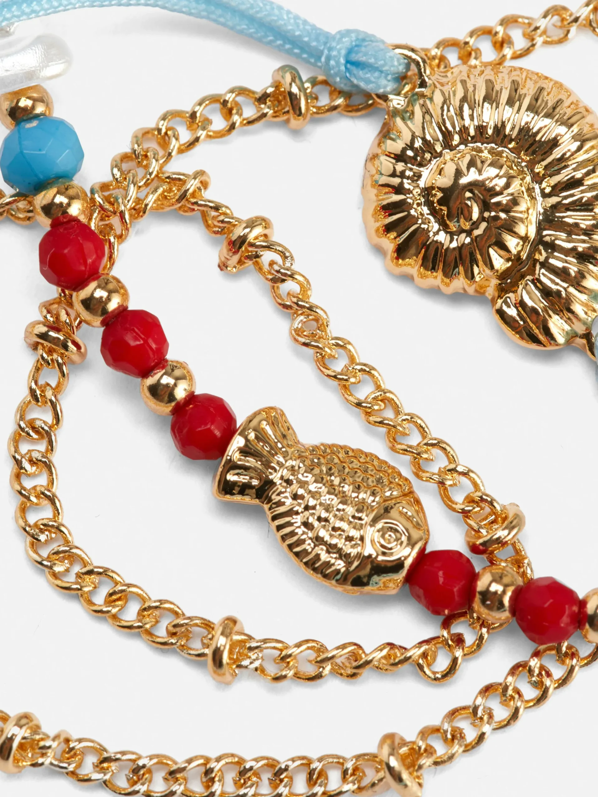 Bijoux|Primark Lot De 3 Chaînes De Cheville à Breloques Coquillage Bleu