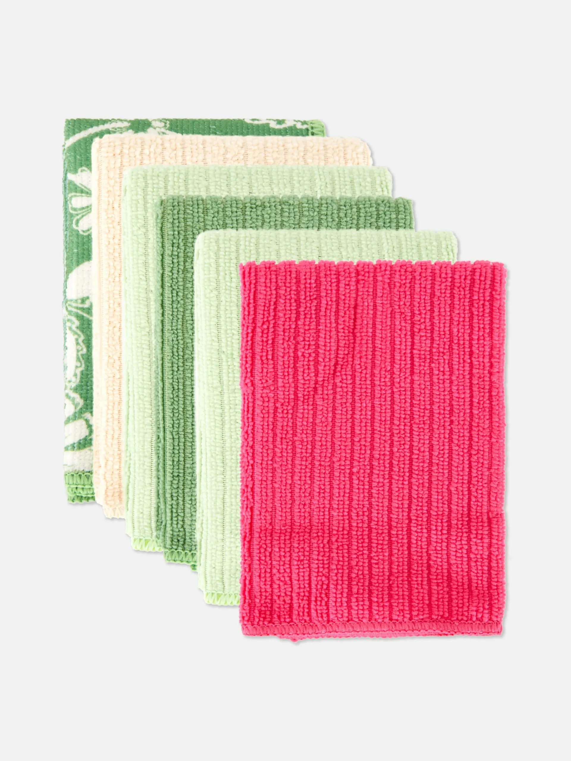 Art De La Table|Primark Lot De 5 Chiffons De Ménage Côtelés Vert