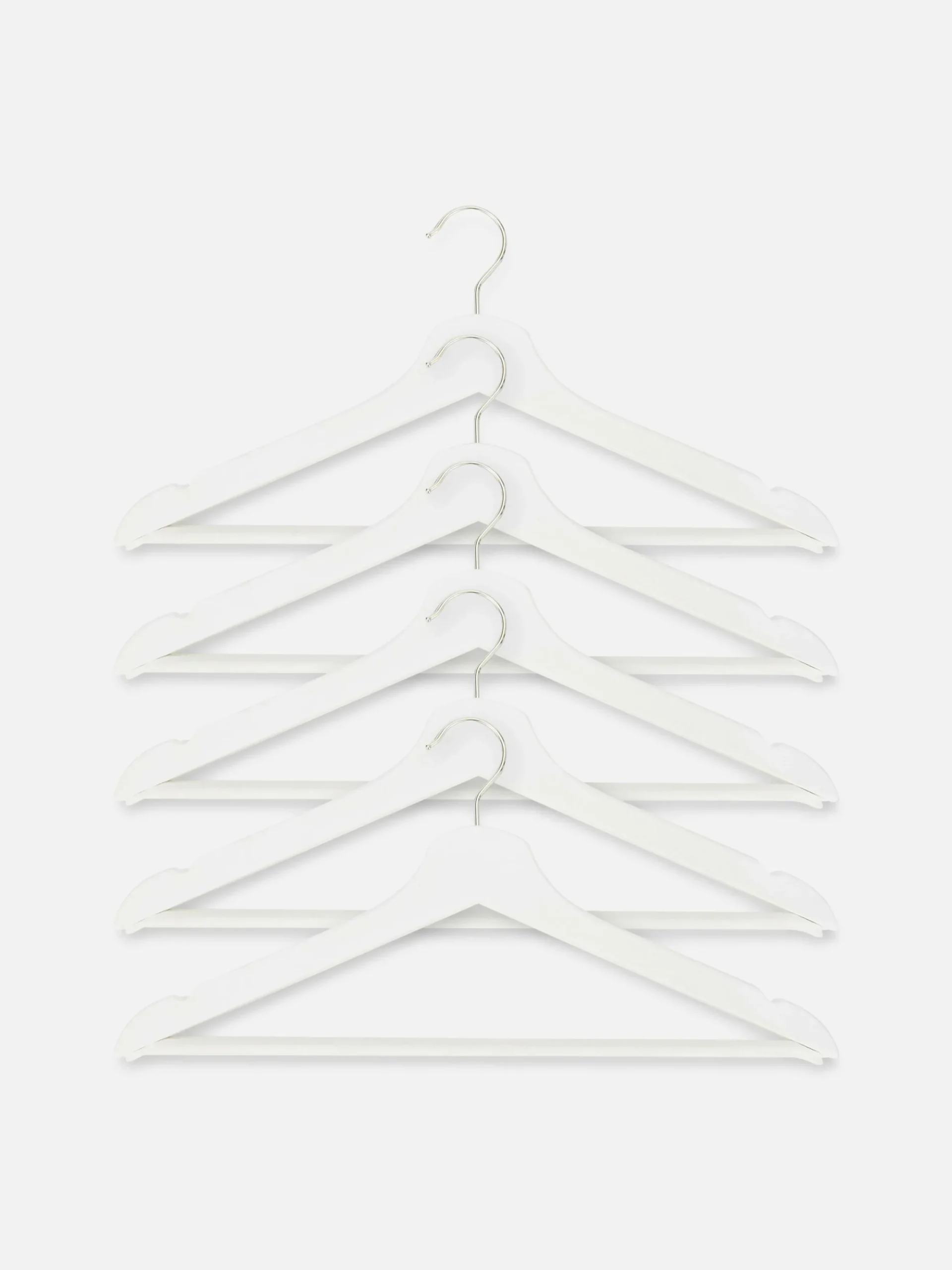 Solutions De Rangement Murales Et Cintres|Primark Lot De 5 Cintres En Bois Blanc