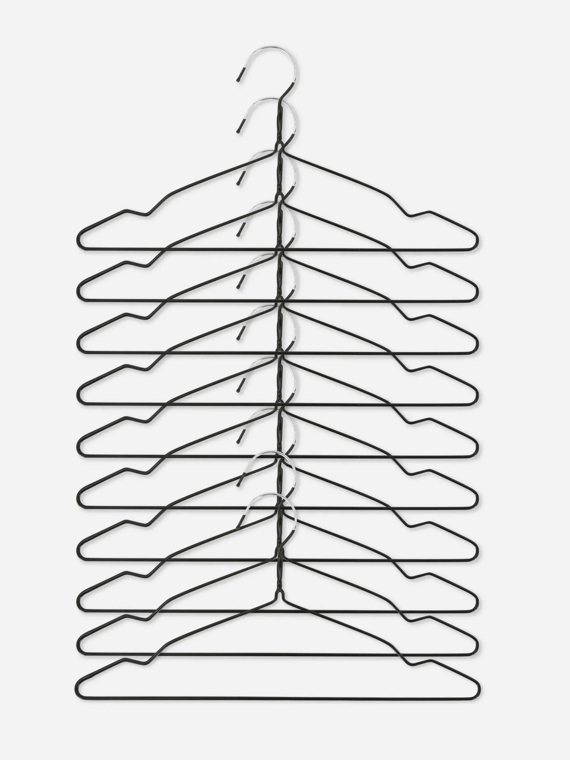 Solutions De Rangement Murales Et Cintres|Primark Lot De 10 Cintres En Métal Enduit Noir