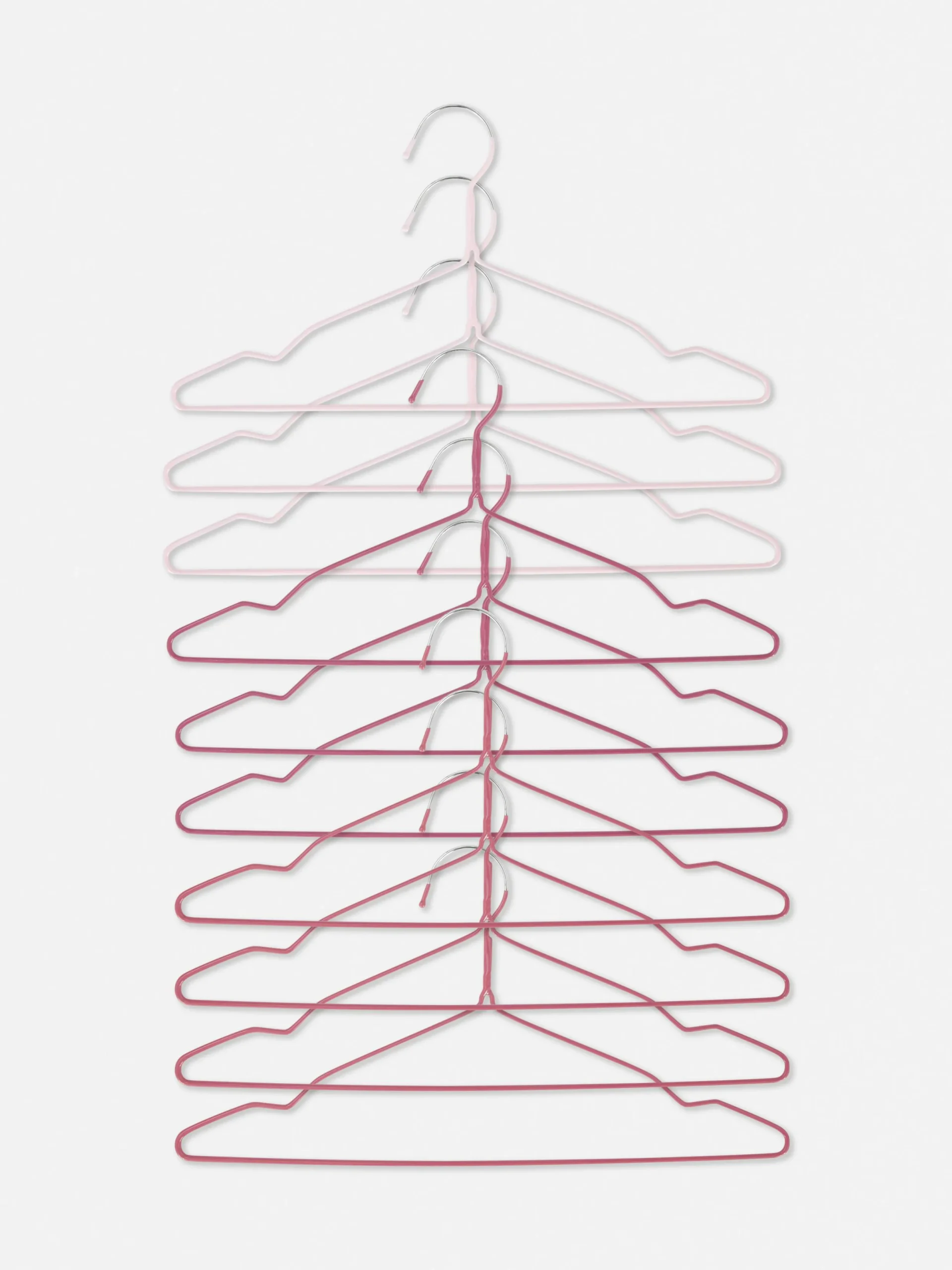 Solutions De Rangement Murales Et Cintres|Primark Lot De 10 Cintres En Métal Enduit Rose poudré