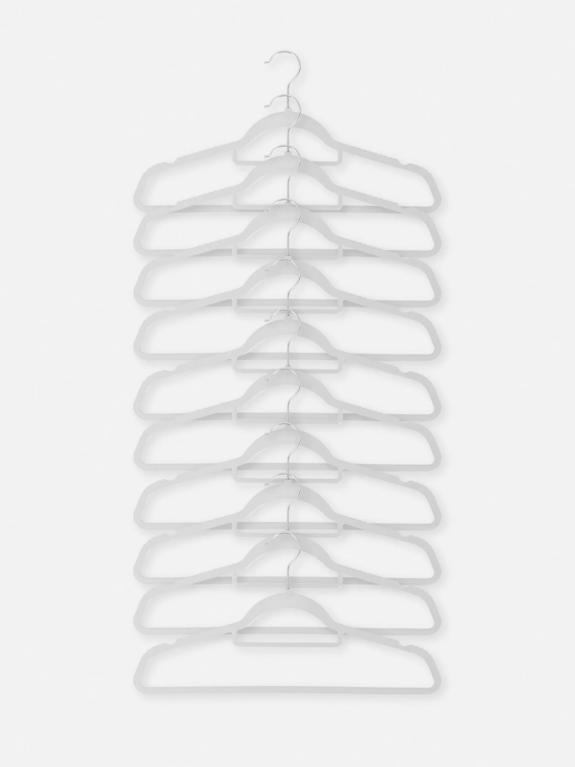 Solutions De Rangement Murales Et Cintres|Primark Lot De 10 Cintres Pour Vêtements Gris