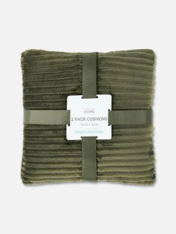 Coussins Et Housses De Coussins|Primark Lot De 2 Coussins Côtelés Vert foncé