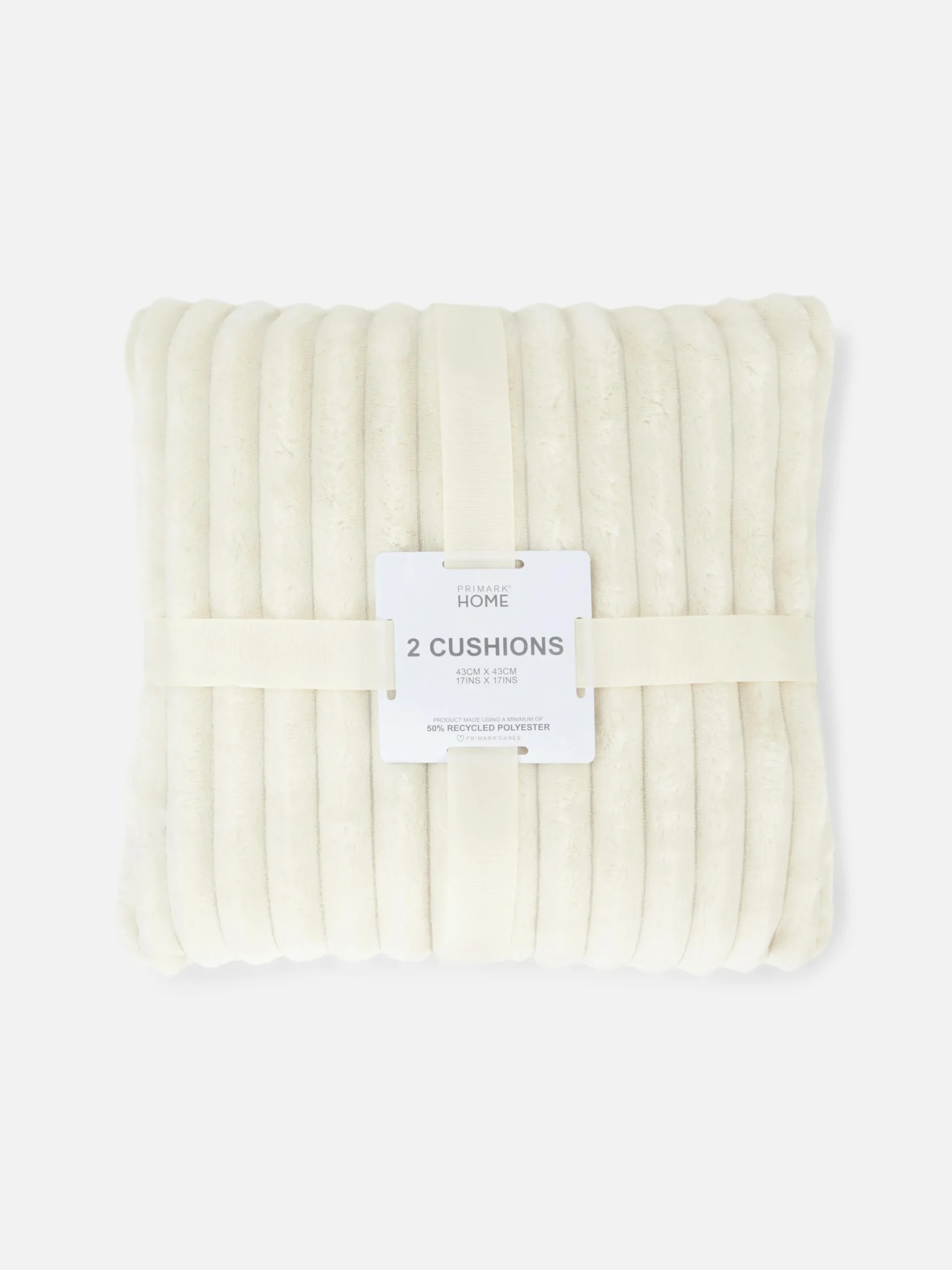 Coussins Et Housses De Coussins|Primark Lot De 2 Coussins Côtelés Confortables Crème