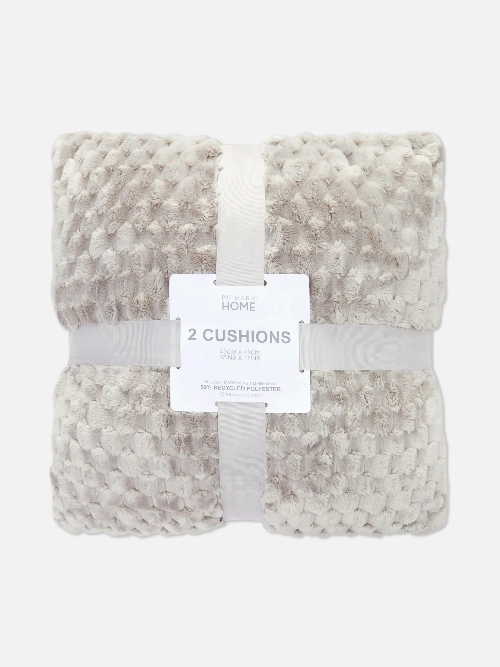 Coussins Et Housses De Coussins|Primark Lot De 2 Coussins Texturés Effet Nid D’abeille Gris clair