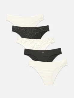 Culotte|Primark Lot De 5 Culottes Brésiliennes à Motifs Variés Anthracite