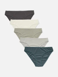 Culotte|Primark Lot De 5 Culottes Classiques Pour Tous Les Jours Gris