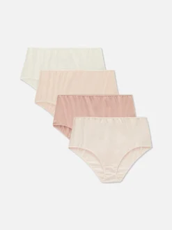 Culotte|Primark Lot De 4 Culottes Hautes Pour Tous Les Jours Rose clair