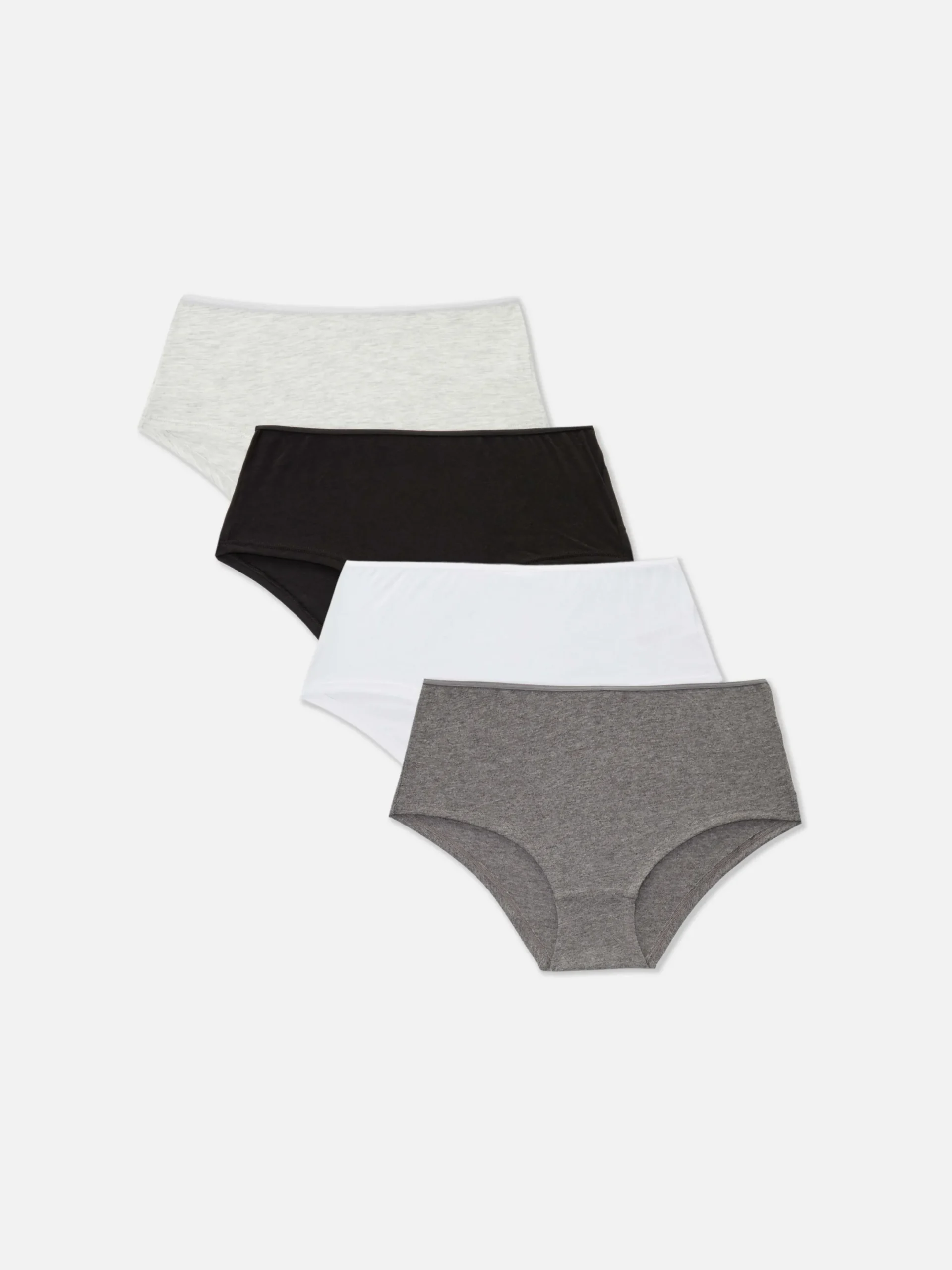 Culotte|Primark Lot De 4 Culottes Hautes Ton Sur Ton Noir/Blanc