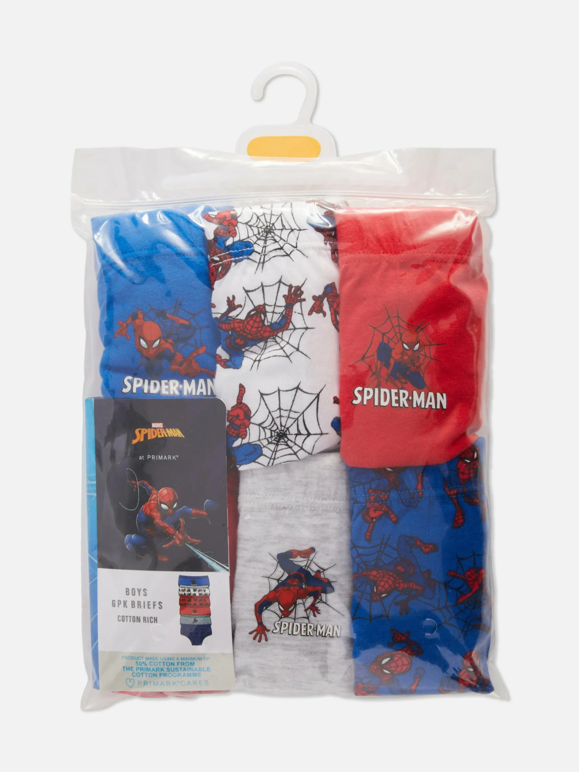 Sous-Vêtement|Primark Lot De 6 Culottes Marvel Spider-Man Multicolore