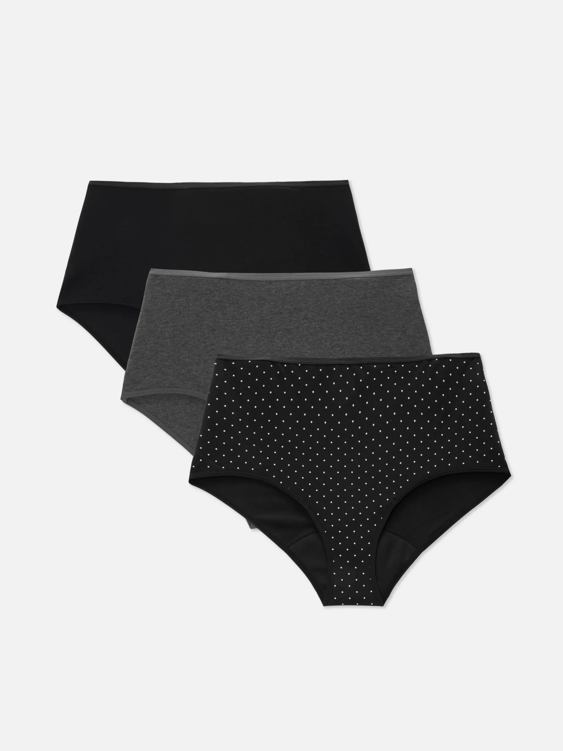 Culotte|Primark Lot De 3 Culottes Menstruelles Taille Haute Gris chiné