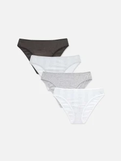 Culotte|Primark Lot De 4 Culottes Pour Tous Les Jours Gris